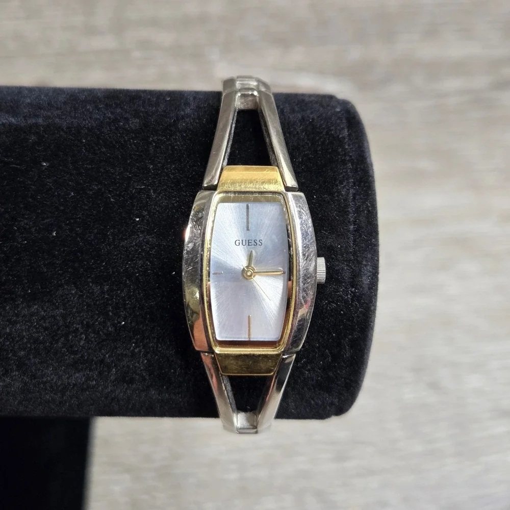 Guess G66316L Women's 17mm Rectangle Watch Gold & Silver Tone Quartz 6